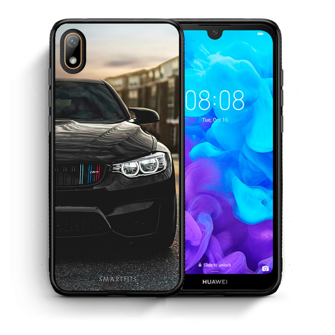 Θήκη Huawei Y5 2019 M3 Racing από τη Smartfits με σχέδιο στο πίσω μέρος και μαύρο περίβλημα | Huawei Y5 2019 M3 Racing case with colorful back and black bezels