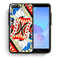 Thumbnail for Θήκη Huawei Y6 2018 Card Love από τη Smartfits με σχέδιο στο πίσω μέρος και μαύρο περίβλημα | Huawei Y6 2018 Card Love case with colorful back and black bezels