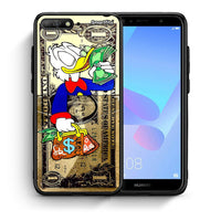 Thumbnail for Θήκη Huawei Y6 2018 Duck Money από τη Smartfits με σχέδιο στο πίσω μέρος και μαύρο περίβλημα | Huawei Y6 2018 Duck Money case with colorful back and black bezels