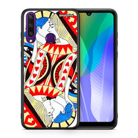 Thumbnail for Θήκη Huawei Y6p Card Love από τη Smartfits με σχέδιο στο πίσω μέρος και μαύρο περίβλημα | Huawei Y6p Card Love case with colorful back and black bezels