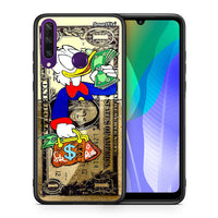 Thumbnail for Θήκη Huawei Y6p Duck Money από τη Smartfits με σχέδιο στο πίσω μέρος και μαύρο περίβλημα | Huawei Y6p Duck Money case with colorful back and black bezels