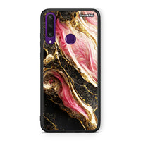 Thumbnail for Huawei Y6p Glamorous Pink Marble θήκη από τη Smartfits με σχέδιο στο πίσω μέρος και μαύρο περίβλημα | Smartphone case with colorful back and black bezels by Smartfits