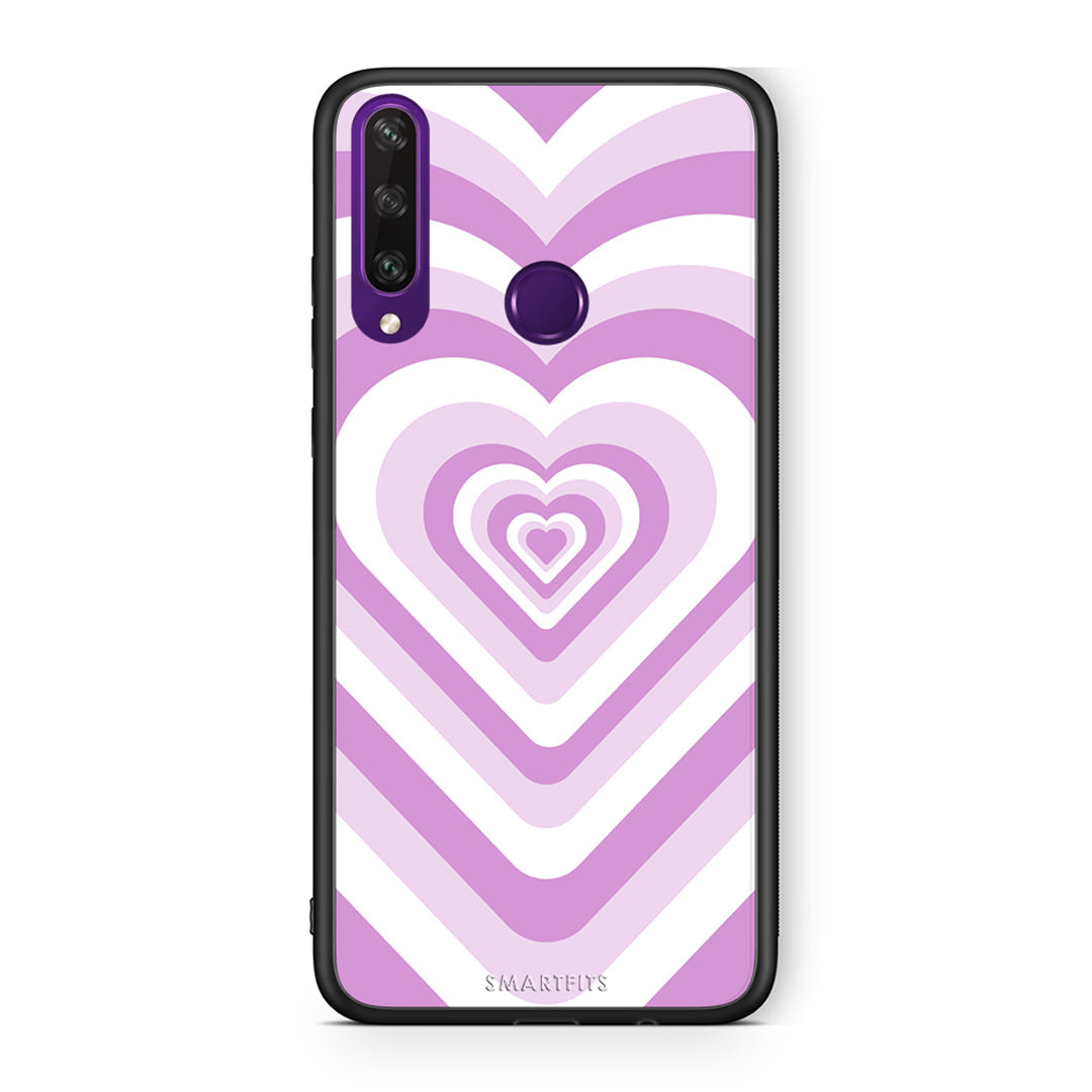 Huawei Y6p Lilac Hearts θήκη από τη Smartfits με σχέδιο στο πίσω μέρος και μαύρο περίβλημα | Smartphone case with colorful back and black bezels by Smartfits