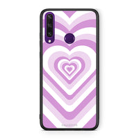 Thumbnail for Huawei Y6p Lilac Hearts θήκη από τη Smartfits με σχέδιο στο πίσω μέρος και μαύρο περίβλημα | Smartphone case with colorful back and black bezels by Smartfits