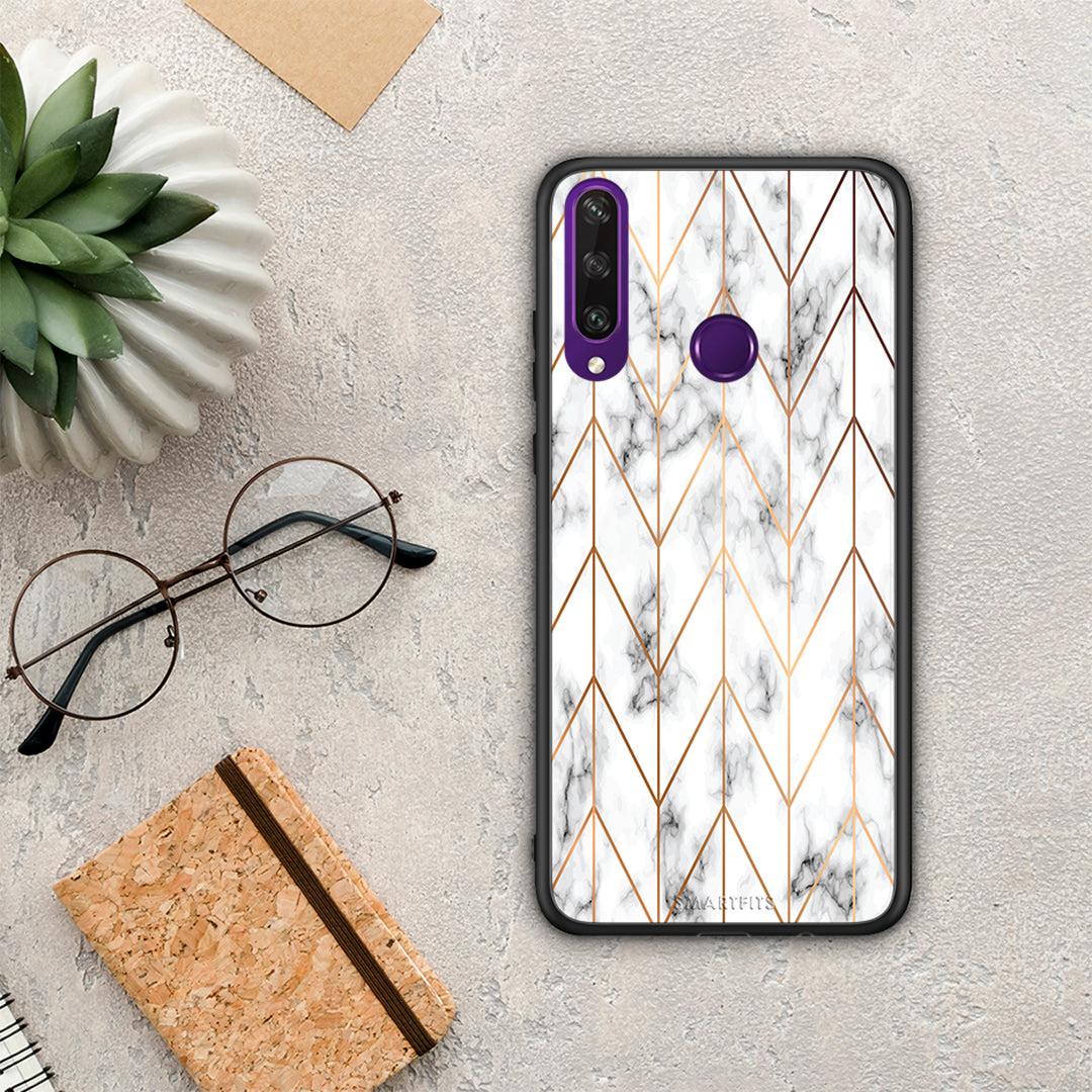 Marble Gold Geometric - Huawei Y6p θήκη