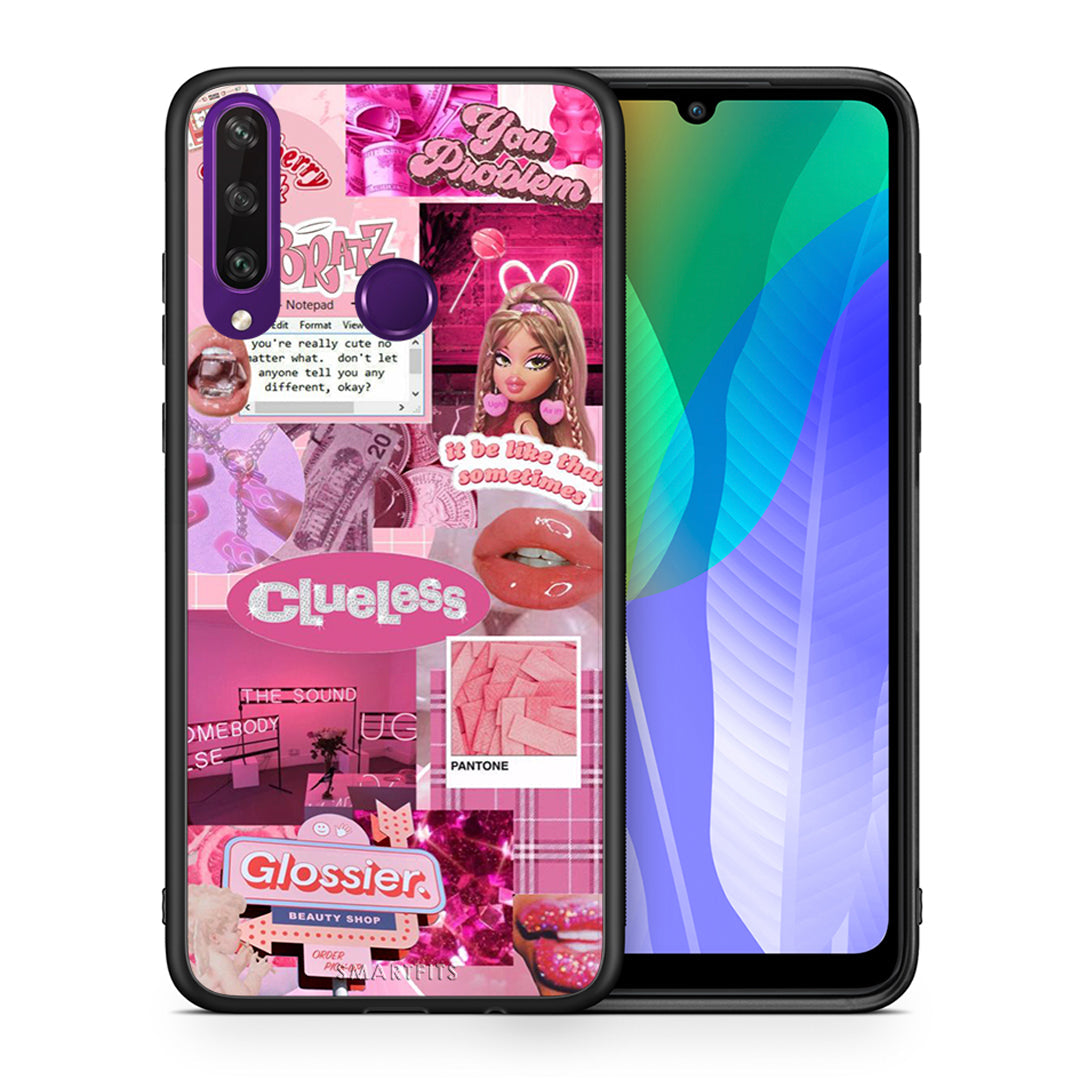 Θήκη Αγίου Βαλεντίνου Huawei Y6p Pink Love από τη Smartfits με σχέδιο στο πίσω μέρος και μαύρο περίβλημα | Huawei Y6p Pink Love case with colorful back and black bezels