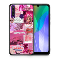 Thumbnail for Θήκη Αγίου Βαλεντίνου Huawei Y6p Pink Love από τη Smartfits με σχέδιο στο πίσω μέρος και μαύρο περίβλημα | Huawei Y6p Pink Love case with colorful back and black bezels