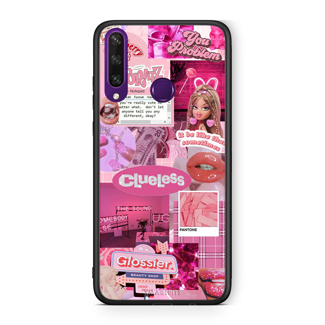 Huawei Y6p Pink Love Θήκη Αγίου Βαλεντίνου από τη Smartfits με σχέδιο στο πίσω μέρος και μαύρο περίβλημα | Smartphone case with colorful back and black bezels by Smartfits