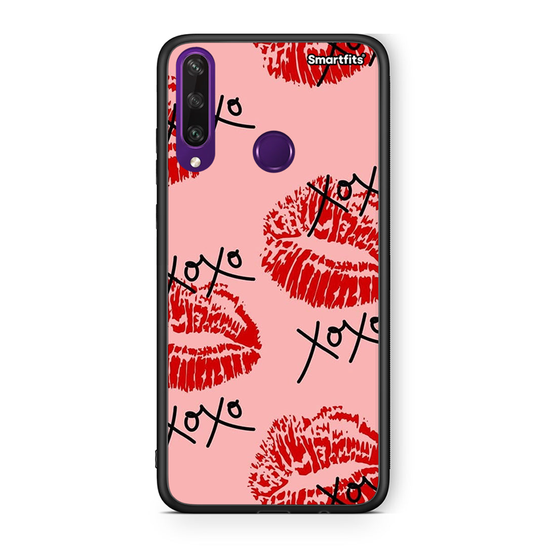 Huawei Y6p XOXO Lips θήκη από τη Smartfits με σχέδιο στο πίσω μέρος και μαύρο περίβλημα | Smartphone case with colorful back and black bezels by Smartfits