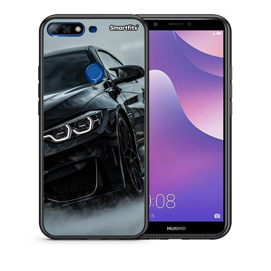 Θήκη Huawei Y7 2018 Black BMW από τη Smartfits με σχέδιο στο πίσω μέρος και μαύρο περίβλημα | Huawei Y7 2018 Black BMW case with colorful back and black bezels