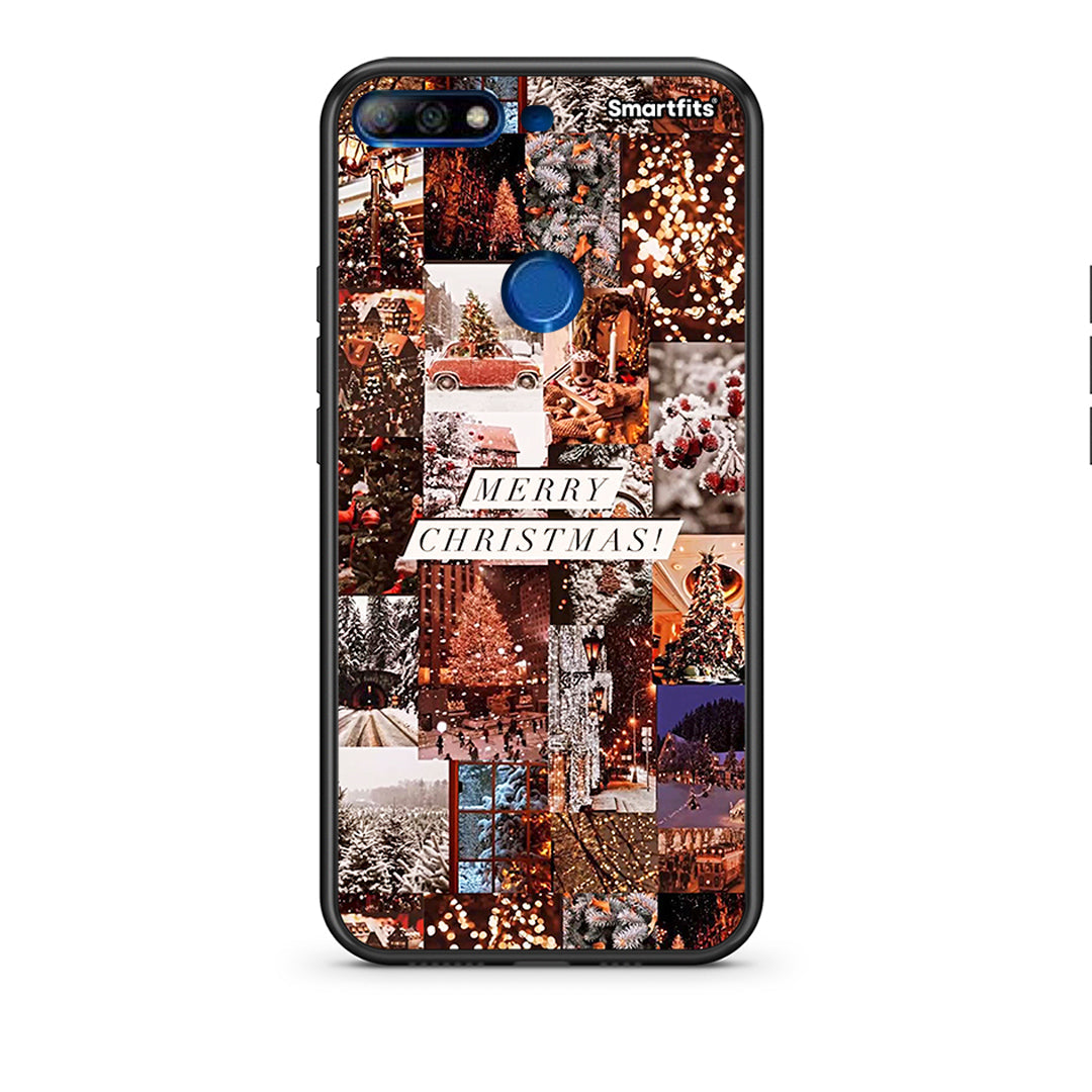 Huawei Y7 2018 Xmas Collage θήκη από τη Smartfits με σχέδιο στο πίσω μέρος και μαύρο περίβλημα | Smartphone case with colorful back and black bezels by Smartfits