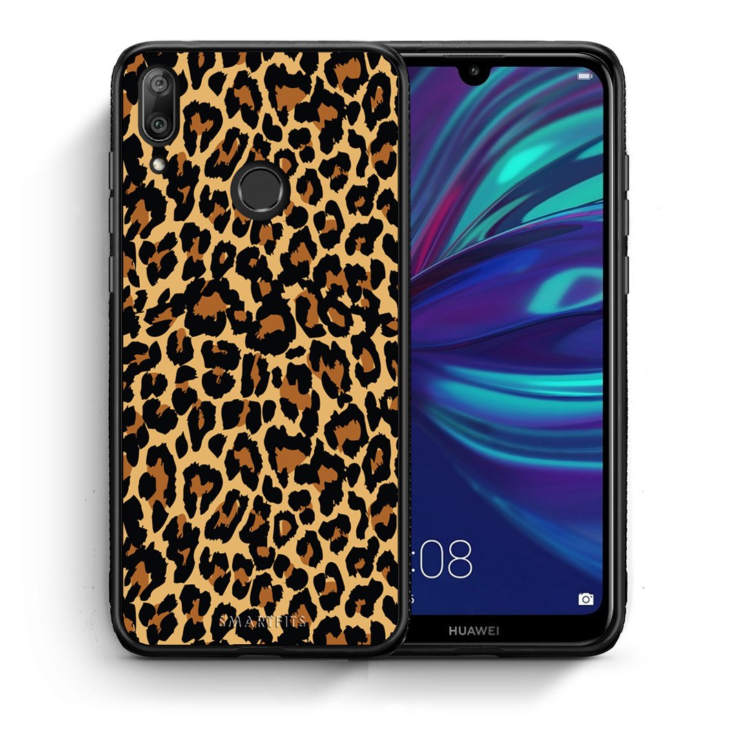 Θήκη Huawei Y7 2019 Leopard Animal από τη Smartfits με σχέδιο στο πίσω μέρος και μαύρο περίβλημα | Huawei Y7 2019 Leopard Animal case with colorful back and black bezels