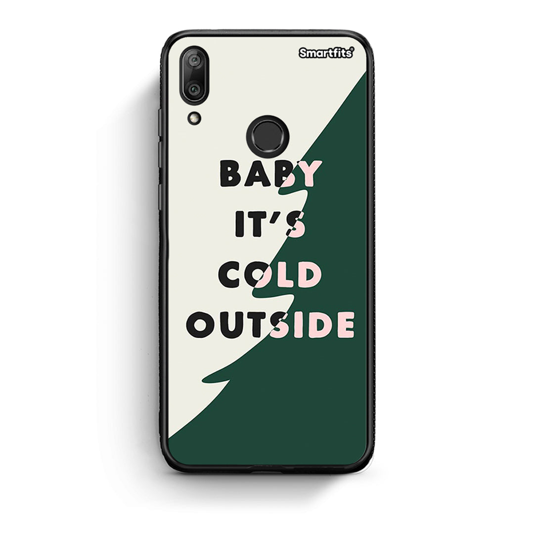 Huawei Y7 2019 Cold Outside θήκη από τη Smartfits με σχέδιο στο πίσω μέρος και μαύρο περίβλημα | Smartphone case with colorful back and black bezels by Smartfits