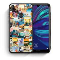 Thumbnail for Θήκη Huawei Y7 2019 Live To Travel από τη Smartfits με σχέδιο στο πίσω μέρος και μαύρο περίβλημα | Huawei Y7 2019 Live To Travel case with colorful back and black bezels