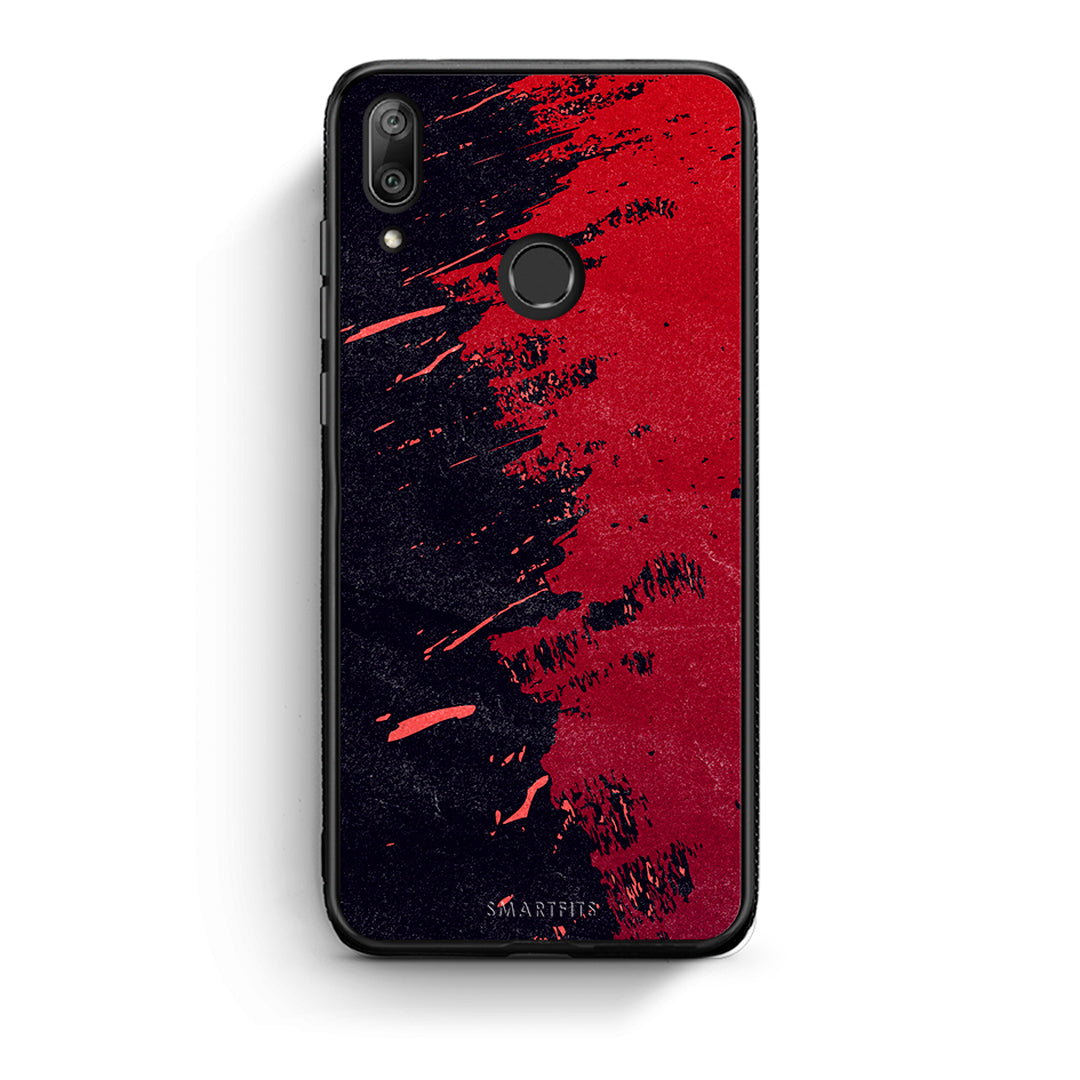 Huawei Y7 2019 Red Paint Θήκη Αγίου Βαλεντίνου από τη Smartfits με σχέδιο στο πίσω μέρος και μαύρο περίβλημα | Smartphone case with colorful back and black bezels by Smartfits