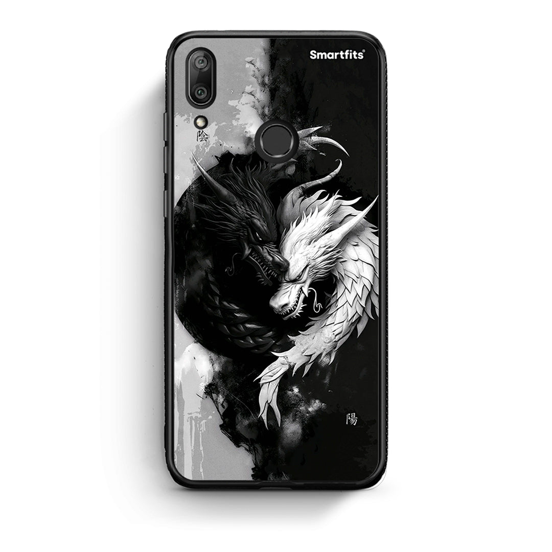 Huawei Y7 2019 Yin Yang Θήκη από τη Smartfits με σχέδιο στο πίσω μέρος και μαύρο περίβλημα | Smartphone case with colorful back and black bezels by Smartfits