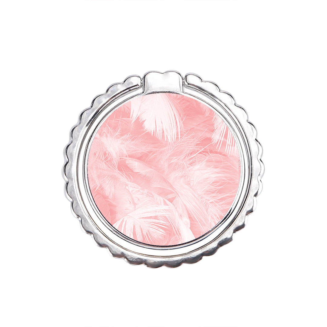 Boho Pink Feather - Μεταλλικό Δαχτυλίδι Κινητού
