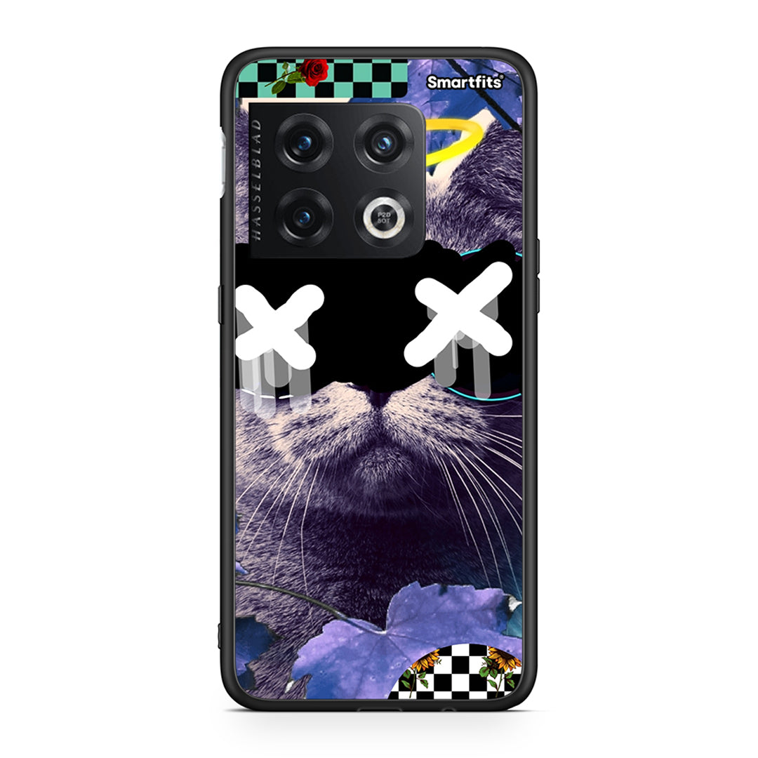 OnePlus 10 Pro Cat Collage θήκη από τη Smartfits με σχέδιο στο πίσω μέρος και μαύρο περίβλημα | Smartphone case with colorful back and black bezels by Smartfits