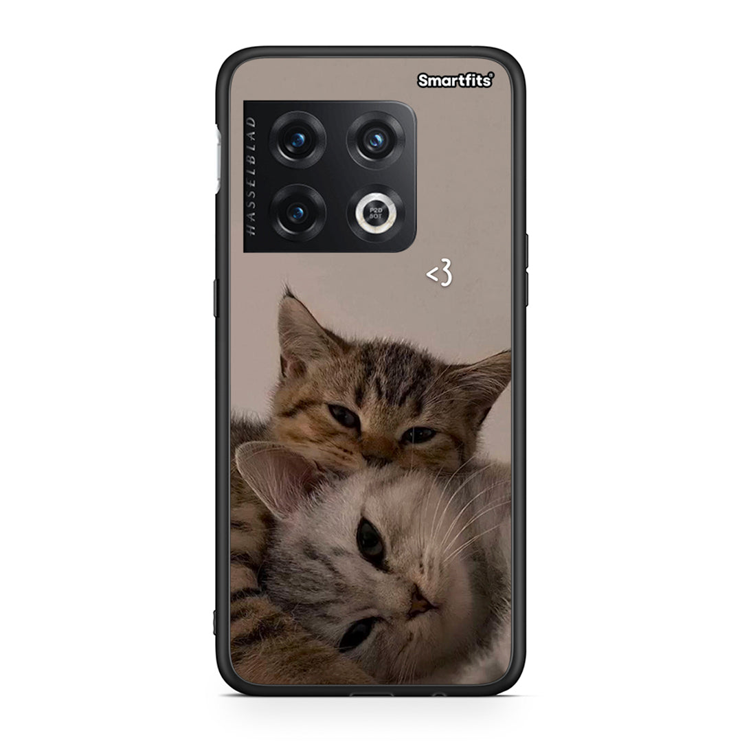 OnePlus 10 Pro Cats In Love θήκη από τη Smartfits με σχέδιο στο πίσω μέρος και μαύρο περίβλημα | Smartphone case with colorful back and black bezels by Smartfits