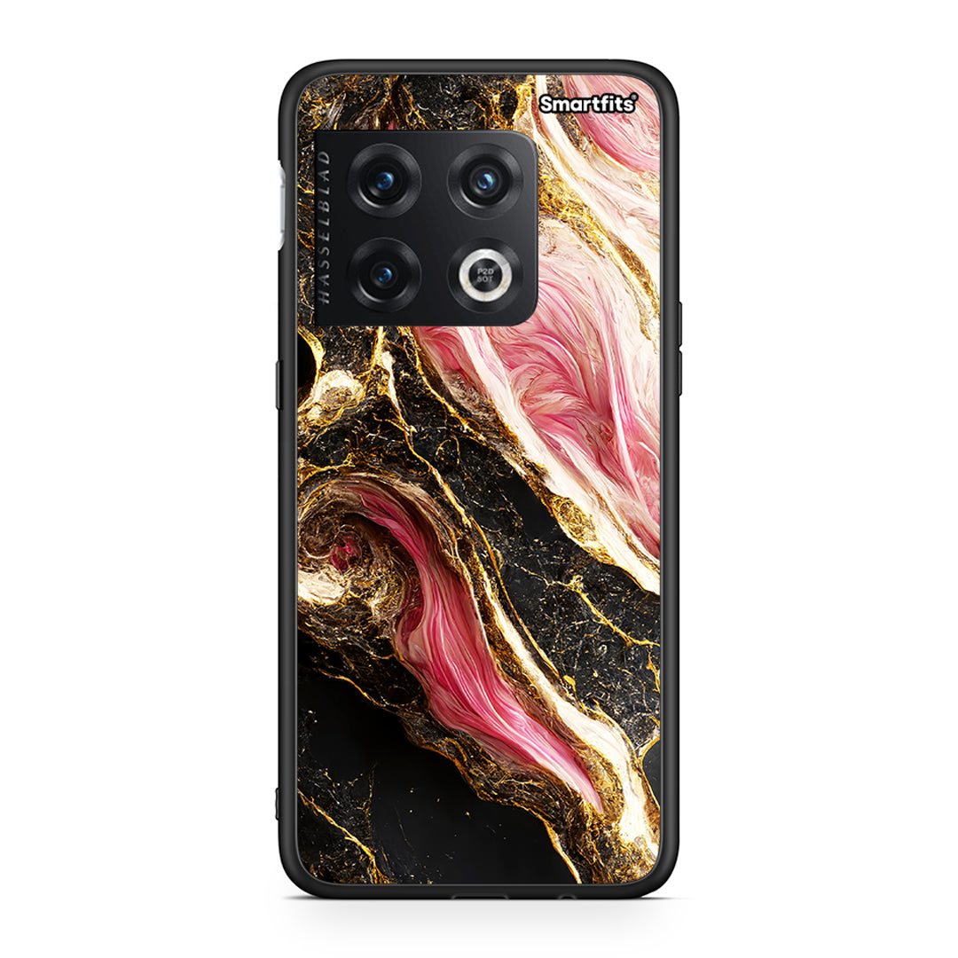 OnePlus 10 Pro Glamorous Pink Marble θήκη από τη Smartfits με σχέδιο στο πίσω μέρος και μαύρο περίβλημα | Smartphone case with colorful back and black bezels by Smartfits