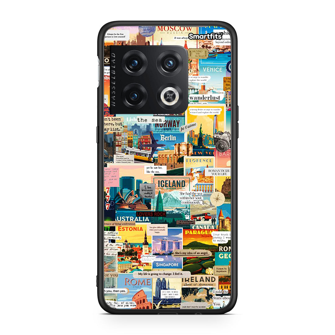OnePlus 10 Pro Live To Travel θήκη από τη Smartfits με σχέδιο στο πίσω μέρος και μαύρο περίβλημα | Smartphone case with colorful back and black bezels by Smartfits