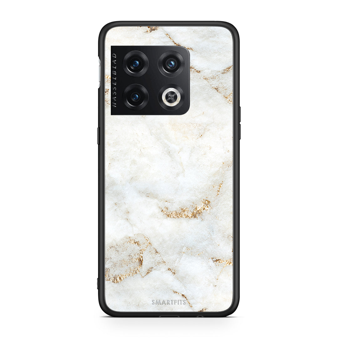 OnePlus 10 Pro White Gold Marble θήκη από τη Smartfits με σχέδιο στο πίσω μέρος και μαύρο περίβλημα | Smartphone case with colorful back and black bezels by Smartfits