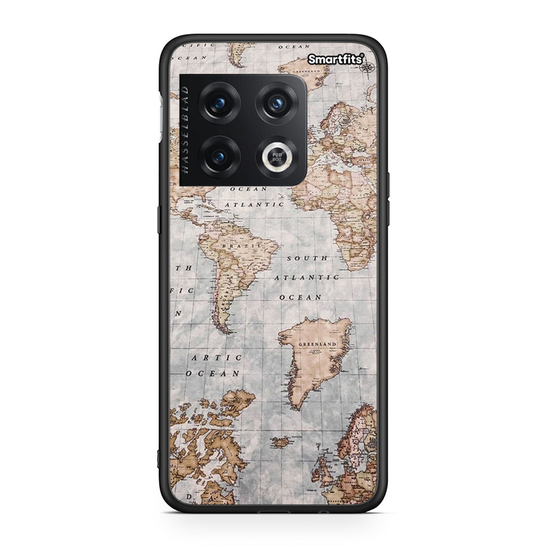 OnePlus 10 Pro World Map θήκη από τη Smartfits με σχέδιο στο πίσω μέρος και μαύρο περίβλημα | Smartphone case with colorful back and black bezels by Smartfits