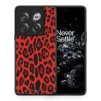 Thumbnail for Θήκη OnePlus 10T Red Leopard Animal από τη Smartfits με σχέδιο στο πίσω μέρος και μαύρο περίβλημα | OnePlus 10T Red Leopard Animal case with colorful back and black bezels