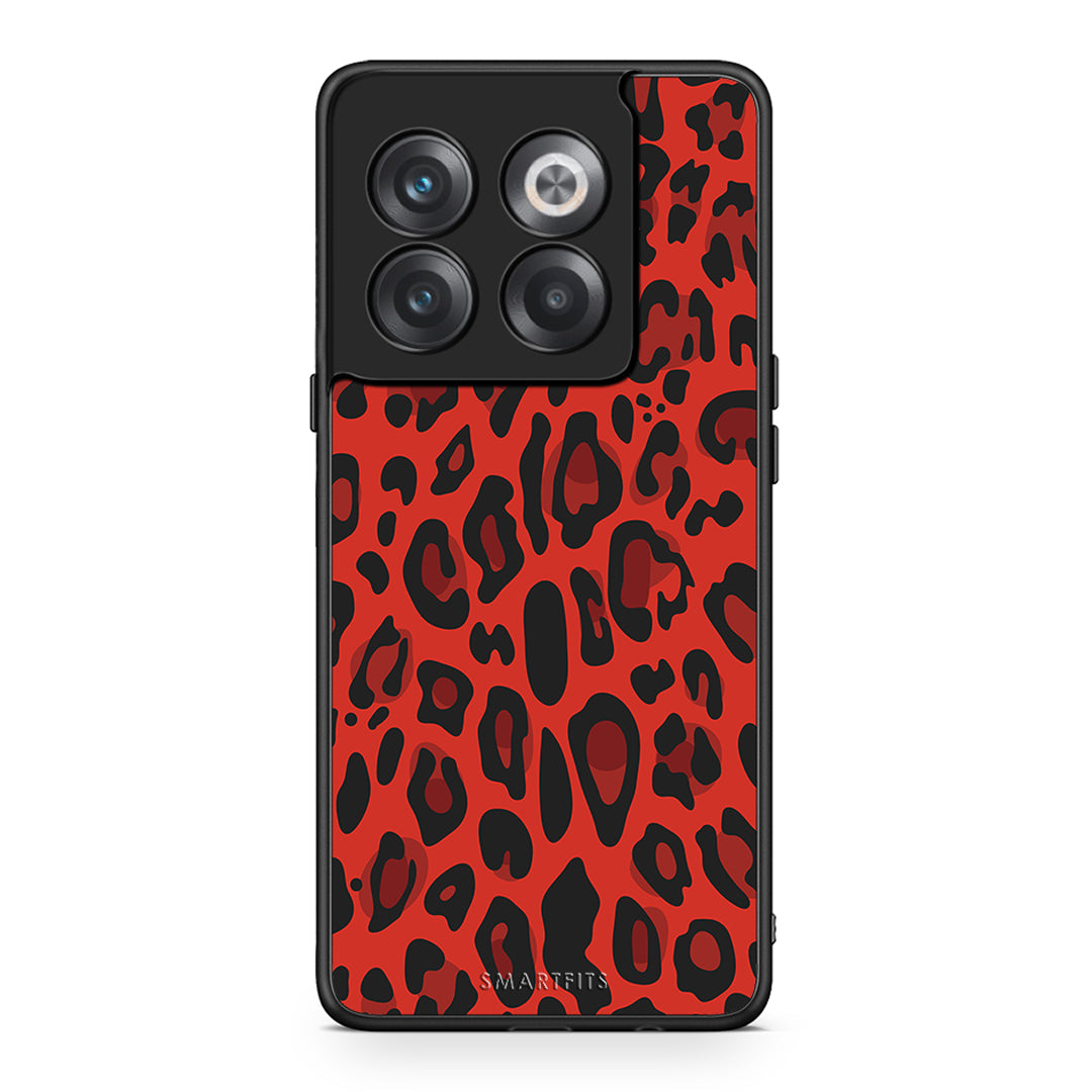 4 - OnePlus 10T Red Leopard Animal case, cover, bumper