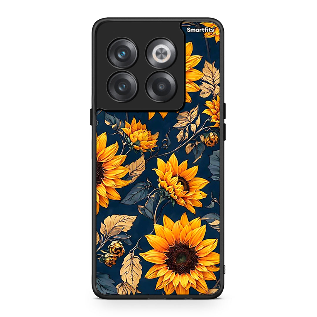 OnePlus 10T Autumn Sunflowers θήκη από τη Smartfits με σχέδιο στο πίσω μέρος και μαύρο περίβλημα | Smartphone case with colorful back and black bezels by Smartfits