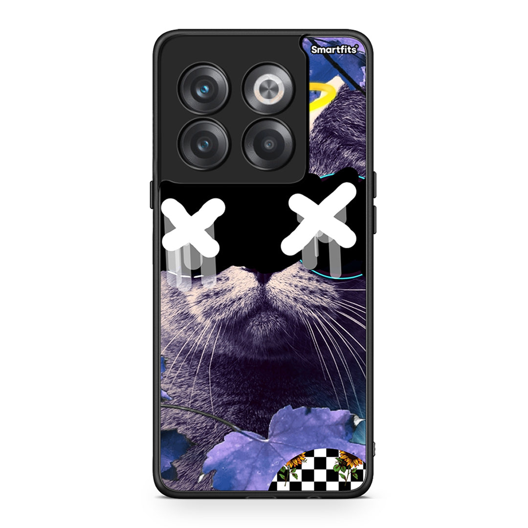 OnePlus 10T Cat Collage θήκη από τη Smartfits με σχέδιο στο πίσω μέρος και μαύρο περίβλημα | Smartphone case with colorful back and black bezels by Smartfits
