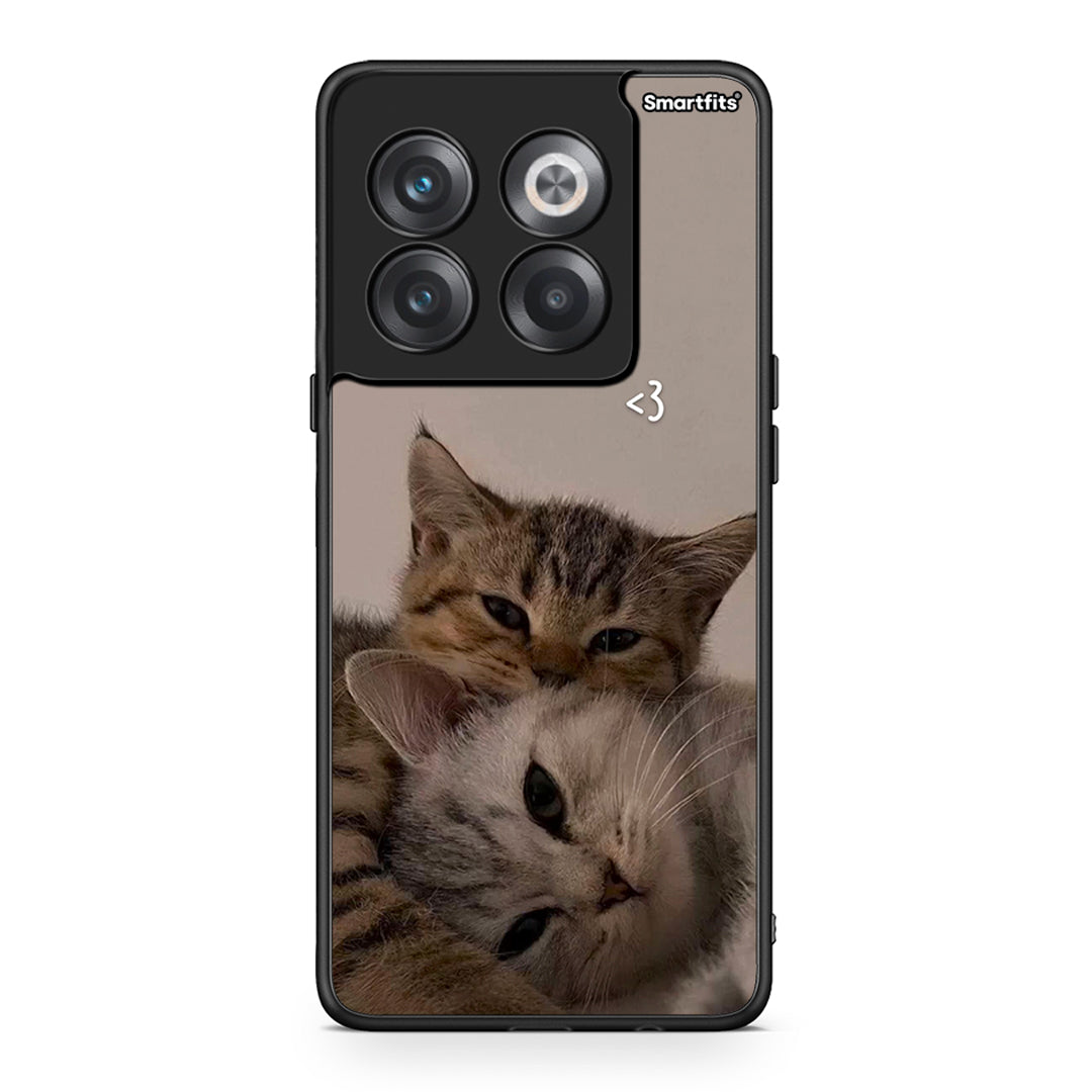OnePlus 10T Cats In Love θήκη από τη Smartfits με σχέδιο στο πίσω μέρος και μαύρο περίβλημα | Smartphone case with colorful back and black bezels by Smartfits