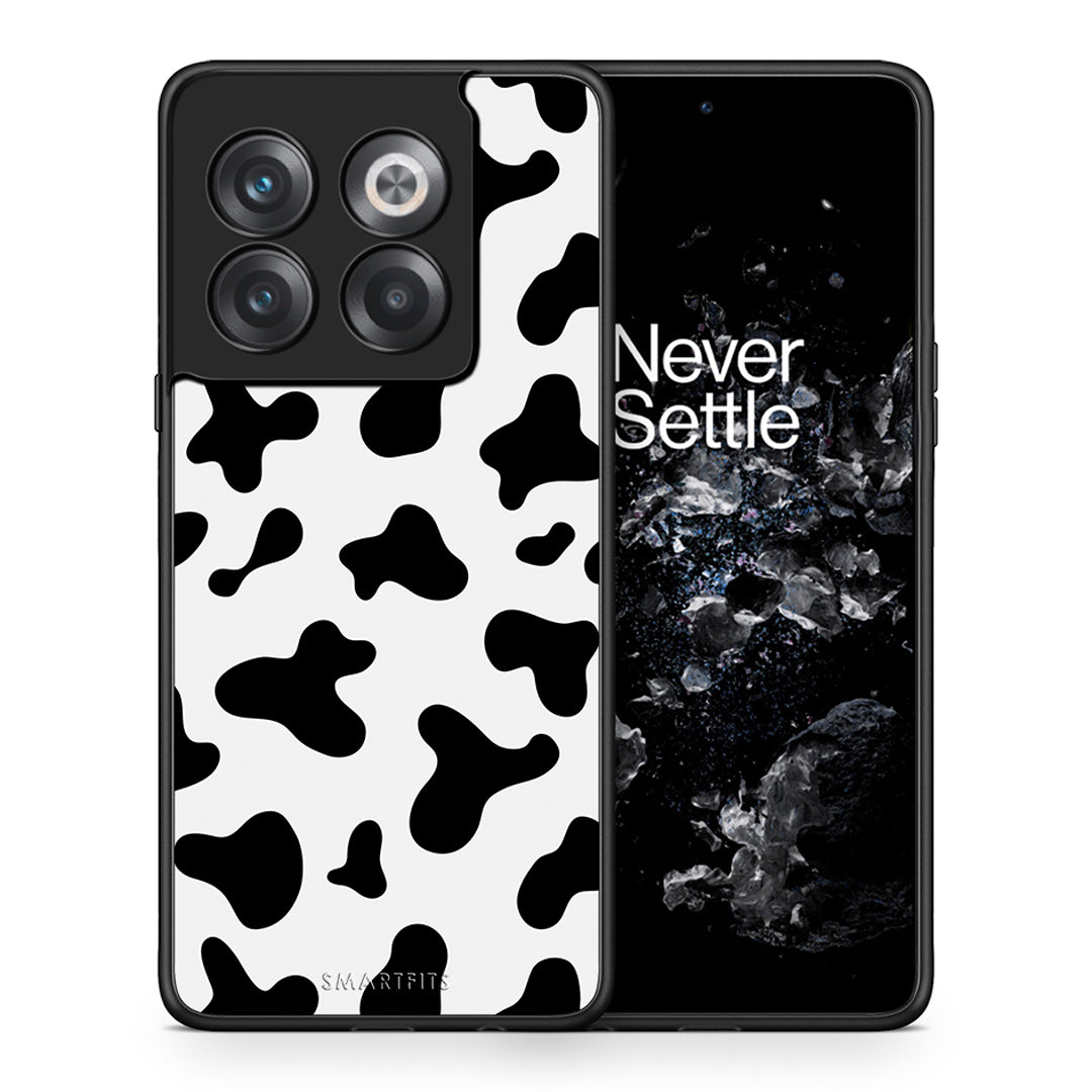 Θήκη OnePlus 10T Cow Print από τη Smartfits με σχέδιο στο πίσω μέρος και μαύρο περίβλημα | OnePlus 10T Cow Print case with colorful back and black bezels