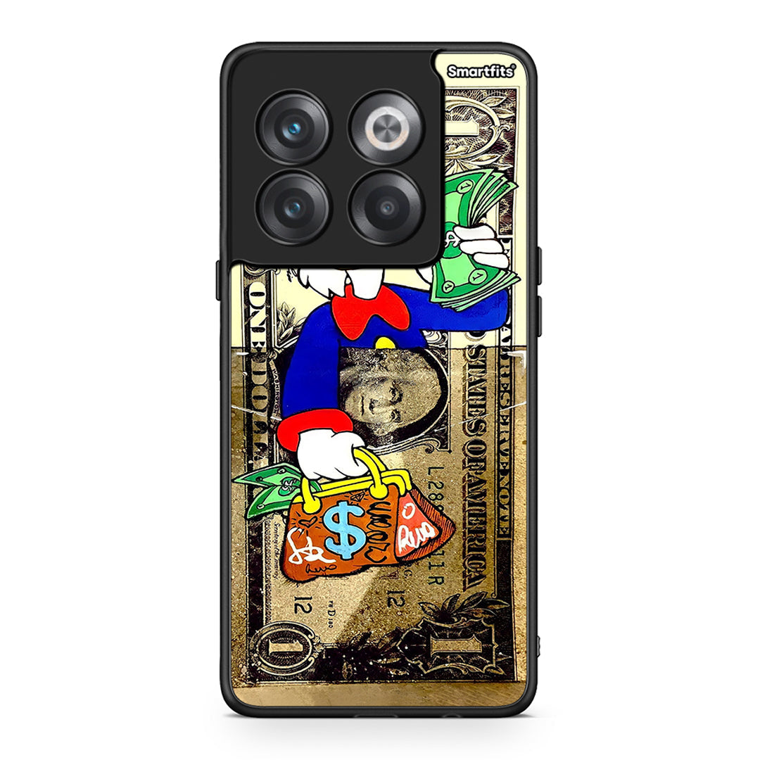 OnePlus 10T Duck Money θήκη από τη Smartfits με σχέδιο στο πίσω μέρος και μαύρο περίβλημα | Smartphone case with colorful back and black bezels by Smartfits