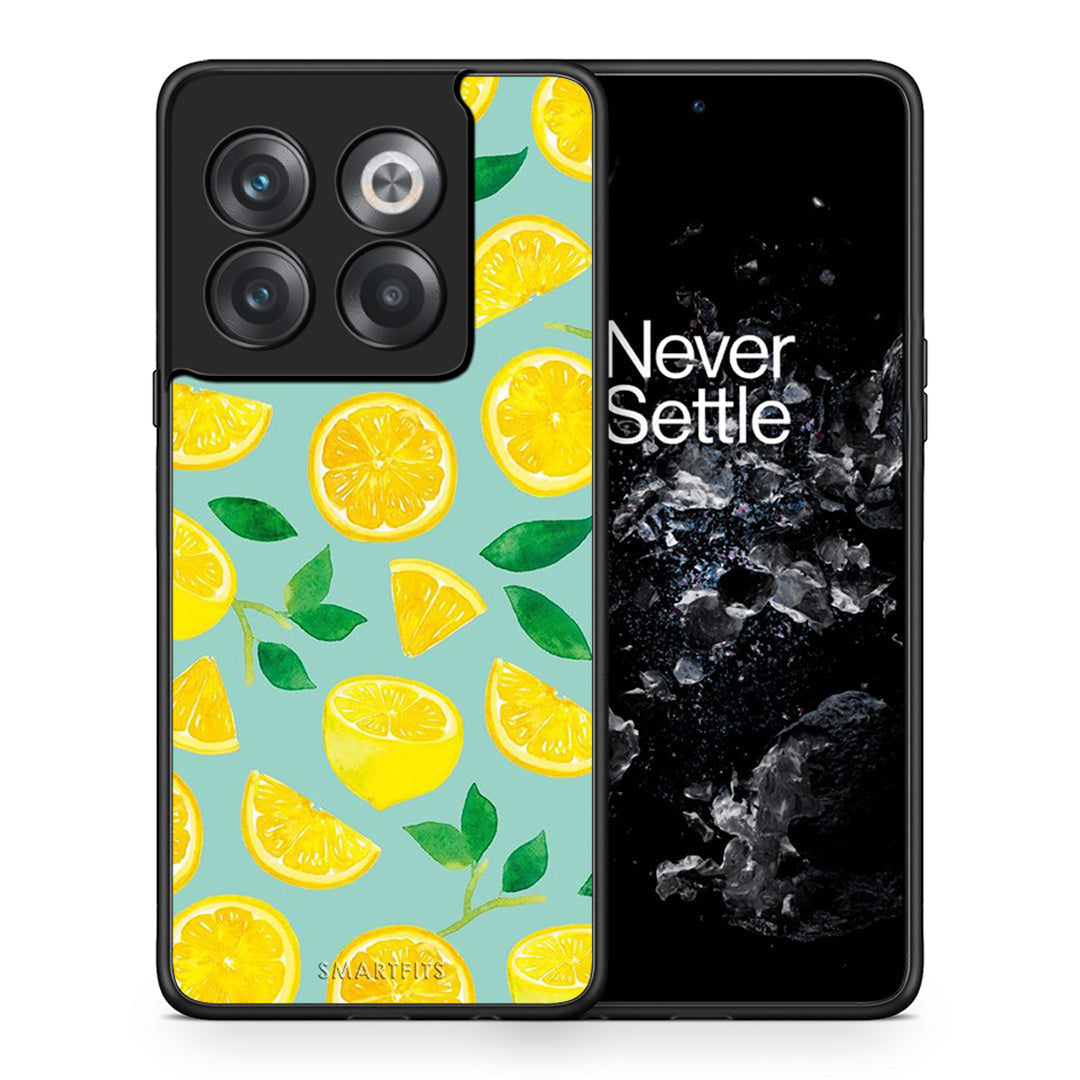 Θήκη OnePlus 10T Lemons από τη Smartfits με σχέδιο στο πίσω μέρος και μαύρο περίβλημα | OnePlus 10T Lemons case with colorful back and black bezels