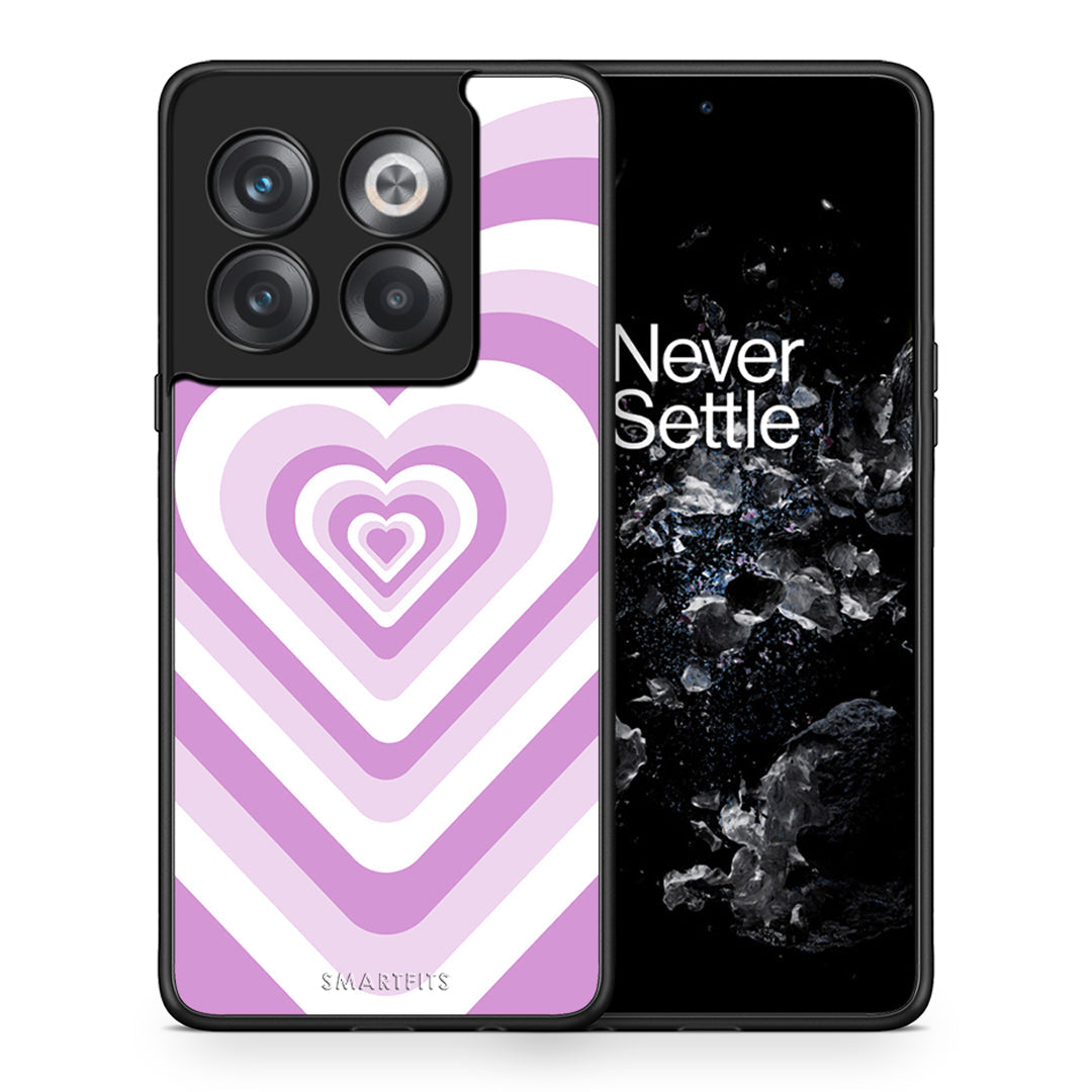 Θήκη OnePlus 10T Lilac Hearts από τη Smartfits με σχέδιο στο πίσω μέρος και μαύρο περίβλημα | OnePlus 10T Lilac Hearts case with colorful back and black bezels