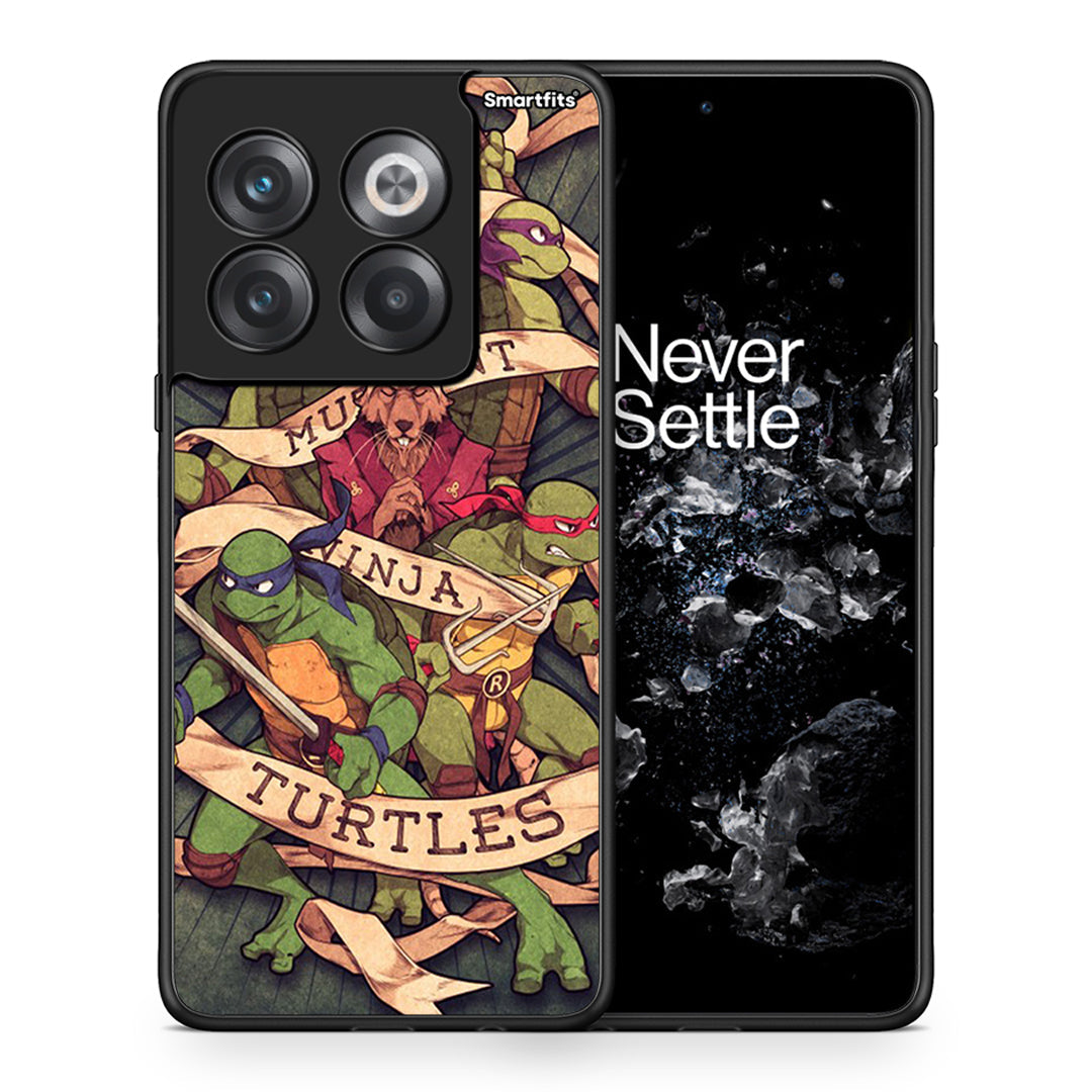 Θήκη OnePlus 10T Ninja Turtles από τη Smartfits με σχέδιο στο πίσω μέρος και μαύρο περίβλημα | OnePlus 10T Ninja Turtles case with colorful back and black bezels