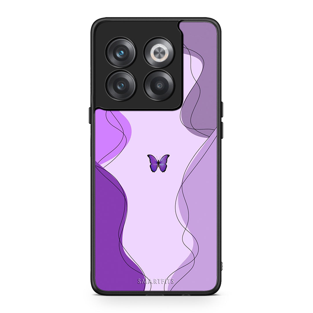 OnePlus 10T Purple Mariposa Θήκη Αγίου Βαλεντίνου από τη Smartfits με σχέδιο στο πίσω μέρος και μαύρο περίβλημα | Smartphone case with colorful back and black bezels by Smartfits