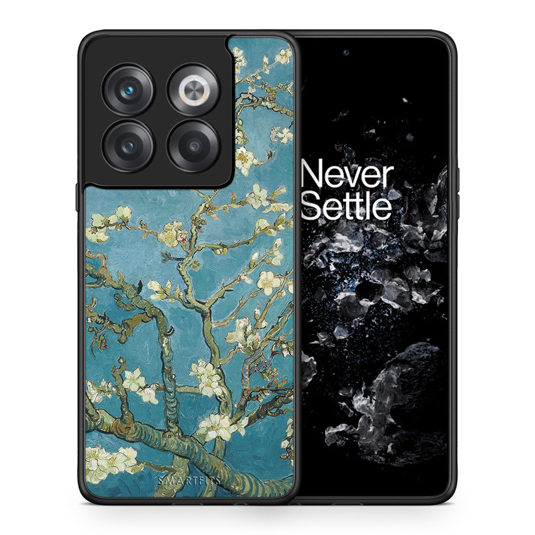 Θήκη OnePlus 10T White Blossoms από τη Smartfits με σχέδιο στο πίσω μέρος και μαύρο περίβλημα | OnePlus 10T White Blossoms case with colorful back and black bezels