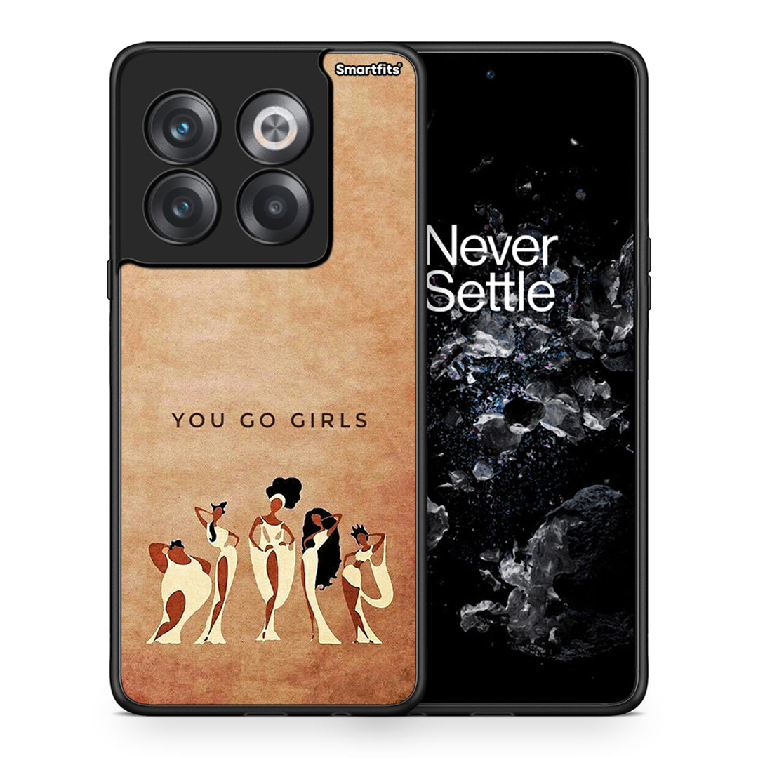 Θήκη OnePlus 10T You Go Girl από τη Smartfits με σχέδιο στο πίσω μέρος και μαύρο περίβλημα | OnePlus 10T You Go Girl case with colorful back and black bezels