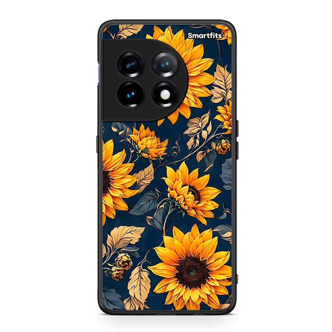 Θήκη OnePlus 11R / ACE 2 5G Autumn Sunflowers από τη Smartfits με σχέδιο στο πίσω μέρος και μαύρο περίβλημα | OnePlus 11R / ACE 2 5G Autumn Sunflowers Case with Colorful Back and Black Bezels