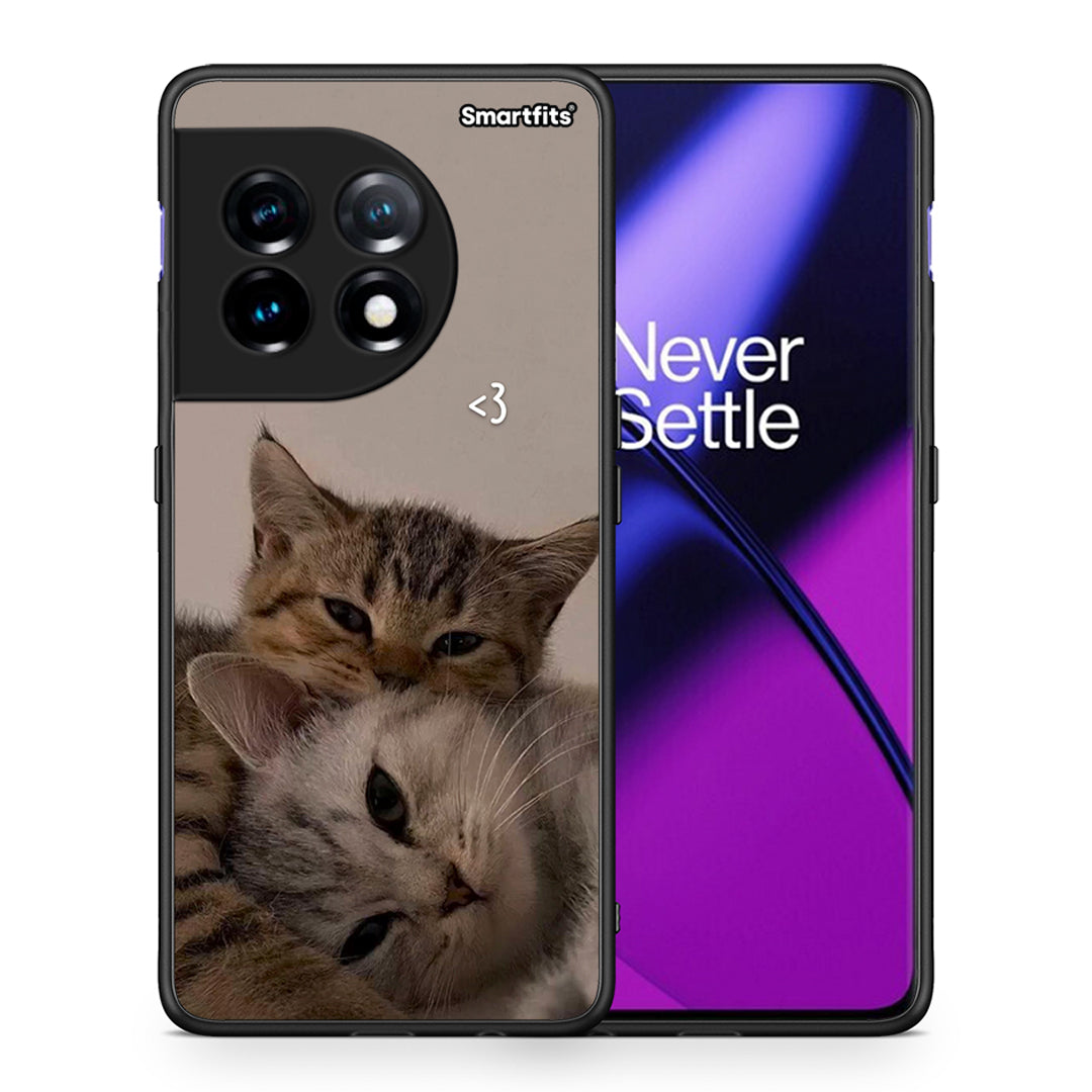 Θήκη OnePlus 11R / ACE 2 5G Cats In Love από τη Smartfits με σχέδιο στο πίσω μέρος και μαύρο περίβλημα | OnePlus 11R / ACE 2 5G Cats In Love Case with Colorful Back and Black Bezels