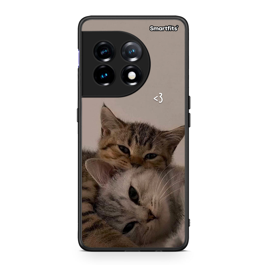Θήκη OnePlus 11R / ACE 2 5G Cats In Love από τη Smartfits με σχέδιο στο πίσω μέρος και μαύρο περίβλημα | OnePlus 11R / ACE 2 5G Cats In Love Case with Colorful Back and Black Bezels