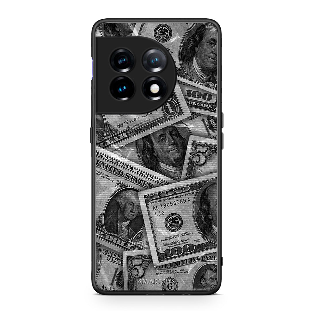 Θήκη OnePlus 11R / ACE 2 5G Money Dollars από τη Smartfits με σχέδιο στο πίσω μέρος και μαύρο περίβλημα | OnePlus 11R / ACE 2 5G Money Dollars Case with Colorful Back and Black Bezels