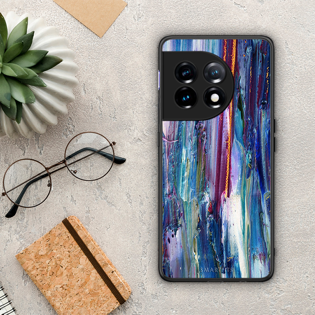 Θήκη OnePlus 11 5G Paint Winter από τη Smartfits με σχέδιο στο πίσω μέρος και μαύρο περίβλημα | OnePlus 11 5G Paint Winter Case with Colorful Back and Black Bezels