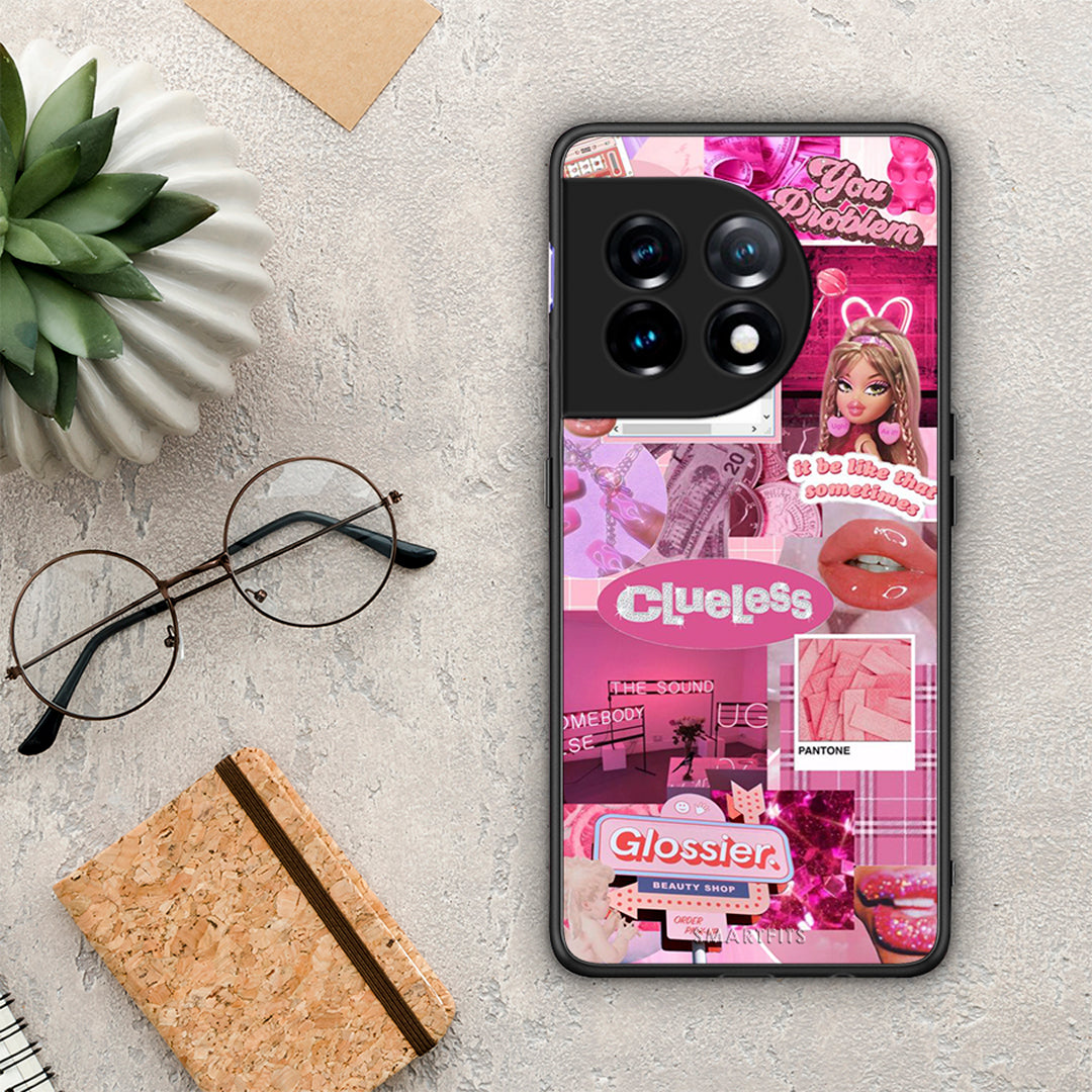 Θήκη OnePlus 11 5G Pink Love από τη Smartfits με σχέδιο στο πίσω μέρος και μαύρο περίβλημα | OnePlus 11 5G Pink Love Case with Colorful Back and Black Bezels