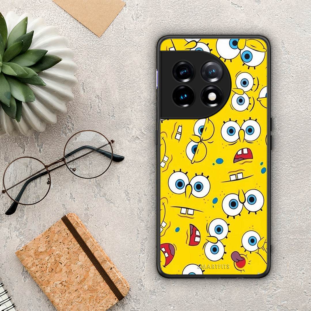 Θήκη OnePlus 11 5G PopArt Sponge από τη Smartfits με σχέδιο στο πίσω μέρος και μαύρο περίβλημα | OnePlus 11 5G PopArt Sponge Case with Colorful Back and Black Bezels