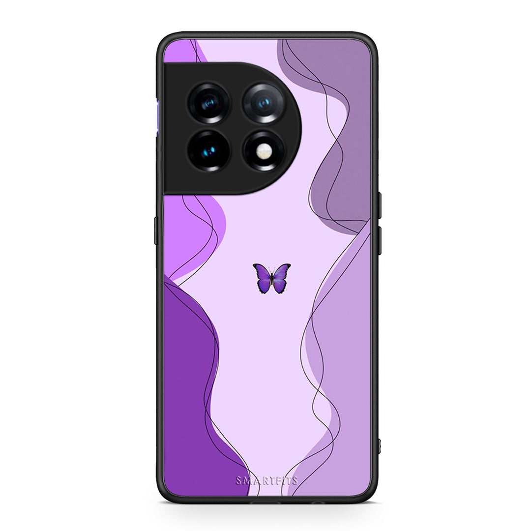 Θήκη OnePlus 11R / ACE 2 5G Purple Mariposa από τη Smartfits με σχέδιο στο πίσω μέρος και μαύρο περίβλημα | OnePlus 11R / ACE 2 5G Purple Mariposa Case with Colorful Back and Black Bezels