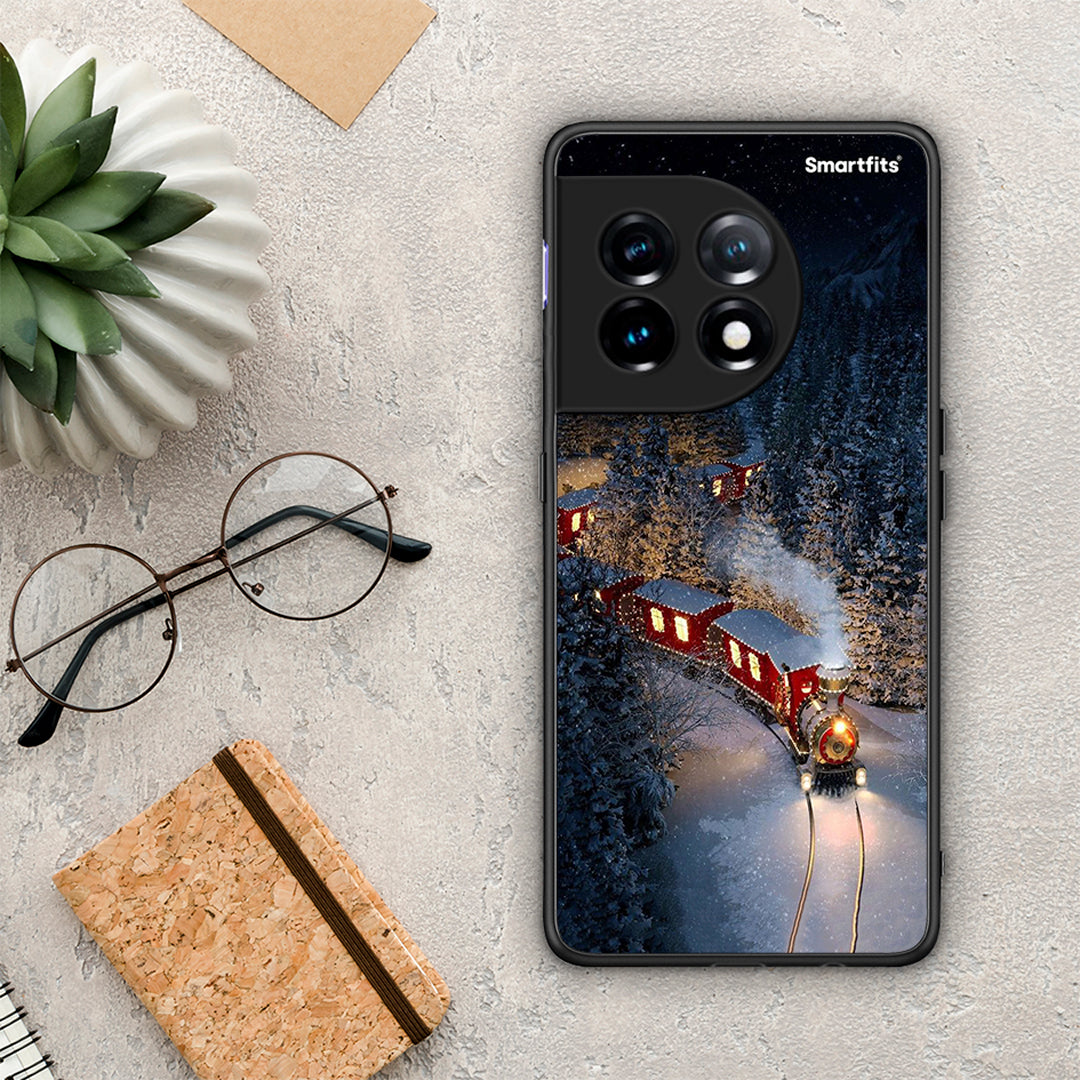 Θήκη OnePlus 11R / ACE 2 5G Xmas Train από τη Smartfits με σχέδιο στο πίσω μέρος και μαύρο περίβλημα | OnePlus 11R / ACE 2 5G Xmas Train Case with Colorful Back and Black Bezels