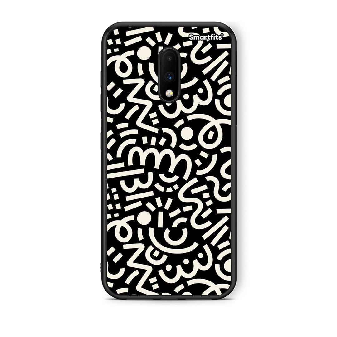 OnePlus 7 Doodle Art Θήκη από τη Smartfits με σχέδιο στο πίσω μέρος και μαύρο περίβλημα | Smartphone case with colorful back and black bezels by Smartfits